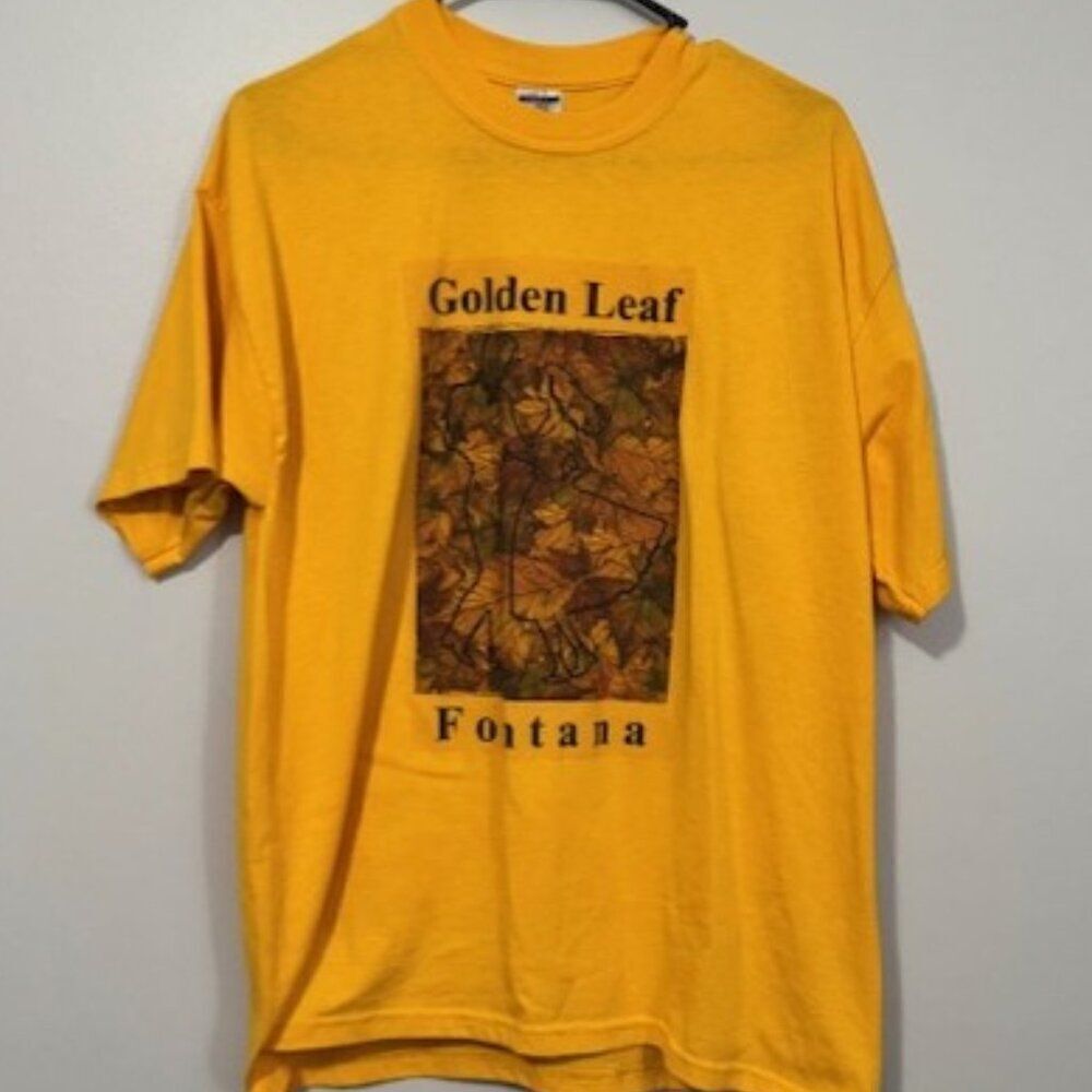 USED Woman's Jerzees Fontana NC Short Sleeve T Shirt Color Yellow Size Large